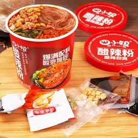 Hot and Sour Noodle Soup Mix Cups, Instant Ramen Noodle Cup Pot Glass Noodles Vermicelli Noodles Noodle Soup, Spicy Szechuan Flavor, 6 Pack/7oz