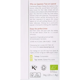 Clearspring Organic Japanese Oolong Tea, Semi-Fermented Blue Teabags, 0.316 kg, Pack of 4 TEA0705.036A