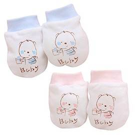 EROSPA® Anti-scratch Gloves Newborn Mittens Baby Girls Boys Protection Injury Nails Face, pink