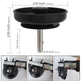 Tapón de repuesto para fregadero de cocina de color negro para desagüe de fregadero de polímero, tapón central de latón extraíble