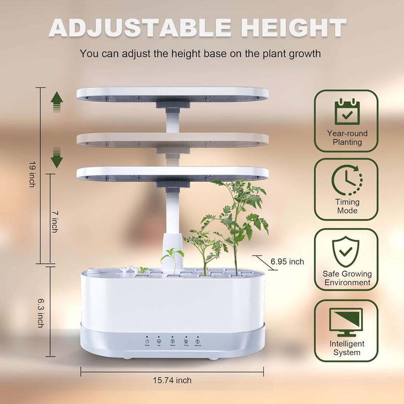 SLARY Hydroponics Growing System Mist Humidifier, 11 Pods Indoor Garden
