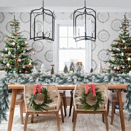 DearHouse Pine Garland Christmas Decoration, 6Ft Winter Artificial Greenery Garland White Garland for Holiday Season Mantel Fireplace Table Runner Centerpiece Decor