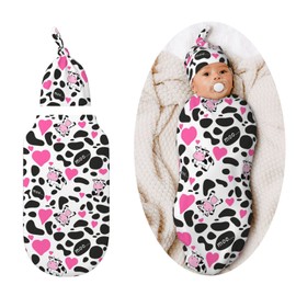 Cow Print Swaddle Blankets Newborn Receiving Blanket Baby Swaddle Wrap Soft Sleeping Sack for Baby Girls Boys