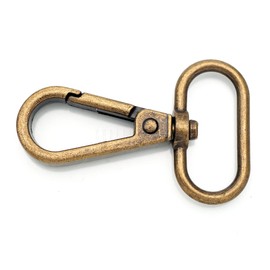 CRAFTMEMORE Snap Hook Swivel Push Gate Lobster Clasps Fashion Clips Purse Making FS10 Pack of 10 (Antique Brass, 1 Inch)