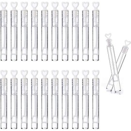 SHATCHI Heart Wand Filled Bubbles Tubes Bottles Wedding Table Decoration Party Favours Kids Bag Fillers, Non-toxic, 96pcs