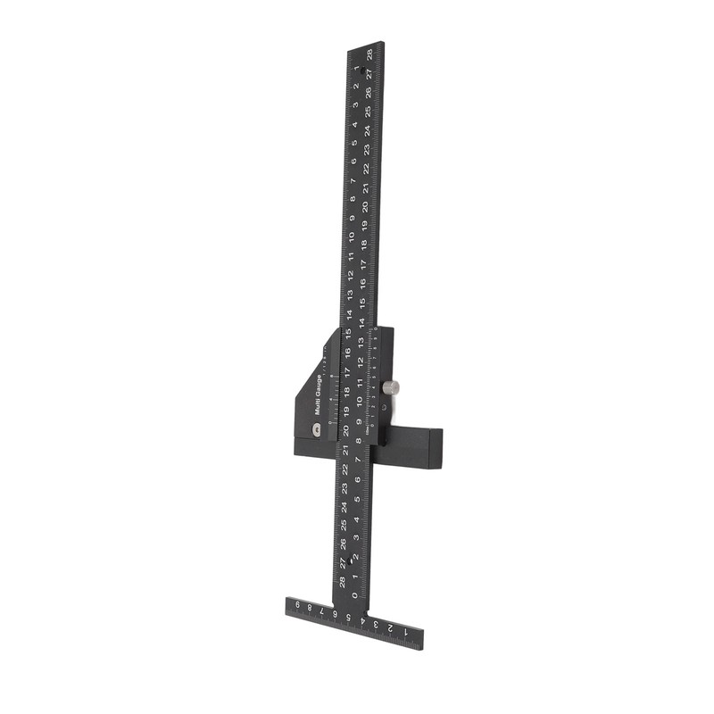 Multifunction Woodworking Ruler Aluminum Alloy T Shaped Black Measuring Marking