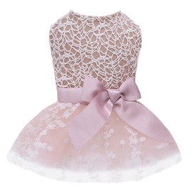 CuteBone Dog Birthday Dress Girl Puppy Skirt Tutu Cat Wedding Outfit Pet Party Clothes for Small Dogs Costume DD23S