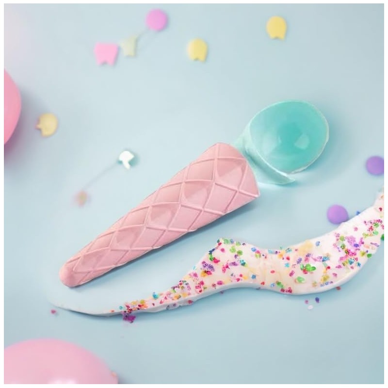 Ice Scoop Ice Cream Spoon Made of Food-Grade Plastic (Pink)