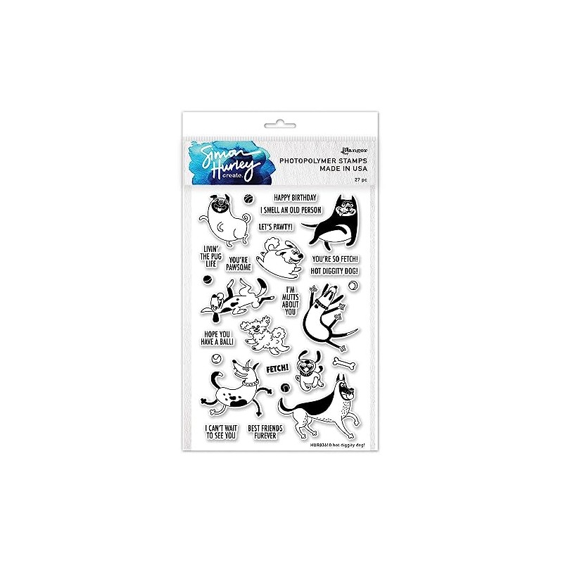 Simon Hurley Create. Clear Stamps 6"X9"-Hot Diggity Dog