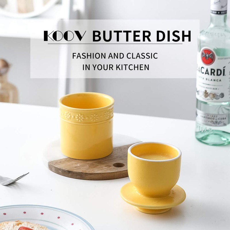 KOOV Ceramic Butter Crock, Butter Keeper for Counter, French Butter
