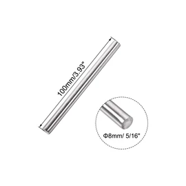uxcell 8mm x 100mm 304 Stainless Steel Solid Round Rod for DIY Craft - 5pcs