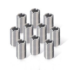 Thread Insert M8 to M6 x 15 mm, Pack of 10 Stainless Steel Threaded Insert Screw, Repair Tool, Internal Thread, Metric for Automobiles, Steam Turbines, Mechanical Devices