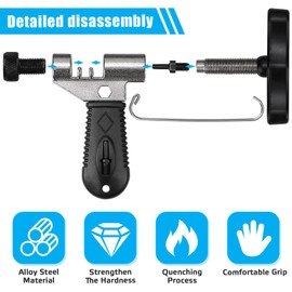 HUYUE Chain Riveter Bicycle Chain Tool with Chain Pliers Chain Lock Pliers Cleaning Brush Bicycle Chain Rivets for 6-12 Speed Bicycle Chain