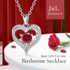 EUDORA Heart Women Necklace 925 Sterling Silver July Birthstone Pendant