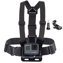 MICROS2U Action Camera Adjustable Chest Strap Harness Mount with J Hook Adapter. Compatible with Gopro Hero 11 10 9 8 7 6 5 4 3 /AKASO ek7000,Apeman a100/Apexcam/LeadEdge Action Sports Outdoor Cameras