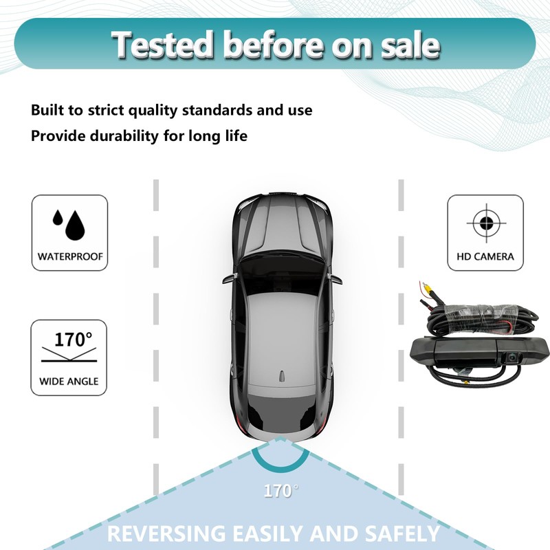 Rear View Camera Car Backup Tailgate Handle Camera Replacement for