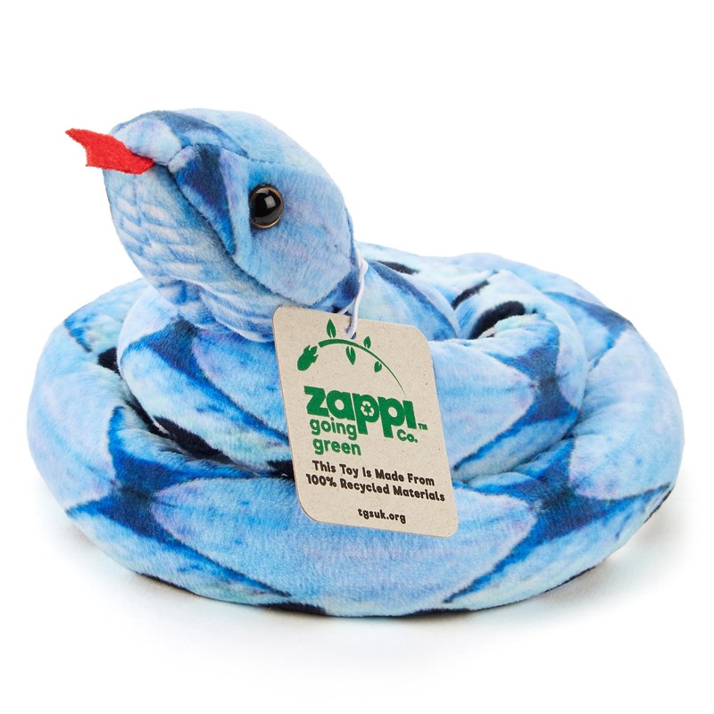 Zappi Co 100% Recycled Plush Blue Beauty Snake Toy (100cm