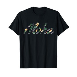 Aloha Vintage Tropical Floral Hawaiian Hawaii Souvenir Gift T-Shirt
