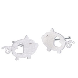 ONLYJUMP Cute Pig Earrings for Women Funny Animal Little Piggy Stud Earrings Jewelry (Silver Cute Pig, Zinc Alloy)