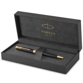 PARKER Sonnet Ballpoint Pen, Matte Black Lacquer with Gold Trim, Medium Point Black Ink (1931519)