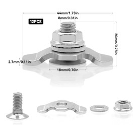 ZHIYUQL Screw Fitting for Airline Rail M8 × 20 mm 500daN End Fitting Airline Rail End Fitting, Fitting Airline Rails Accessories for Lashing Rails Airline Screw Connection Pack of 12