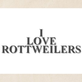 CafePress I Love Rottweilers Tote Bag Reusable Natural Beige Canvas Shopping Bag