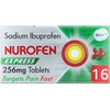  Nurofen Express Pain Relief Tablets - Sodium Ibuprofen 256mg - Pack of 16