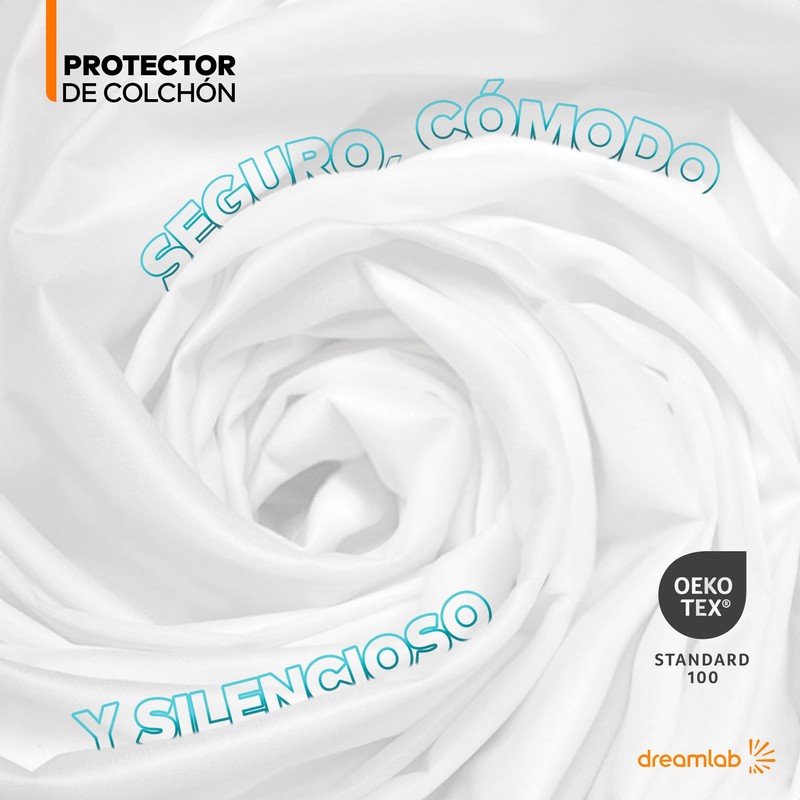 Dreamlab Protector de Colchón Tela Suave 100% Impermeable e hipoalergénico,