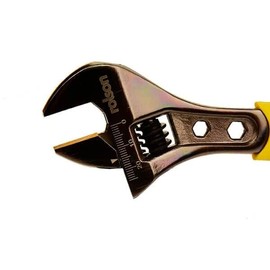 200mm (8″) Black Nickel Adjustable Wrench 19021: Rubber Grip Handle