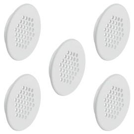 cyclingcolors 5x Ventilation Grille Exhaust Grille Outer Grille Round Total 48 mm Inside 35 mm Plastic Air Rosette Perforated Flat White