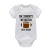 J&J Boutiques Football White Onesie & 6'' Bow Nylon Headband