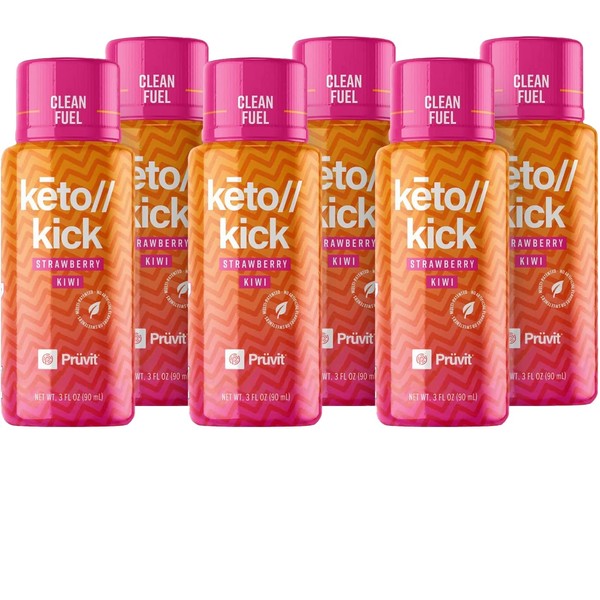 Pruvit Keto Kick Strawberry Kiwi Exogenous Ketones Exalt The Benefits of Natural Slim Products & Keto Supplements | A Keto-Friendly Product That Provides The Benefit of ketosis - 6 Packs 90 ml