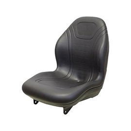 MILSCO 21" Tall Black Vinyl Seat with Hinge Brackets for Case IH and Ford New Holland Tractors