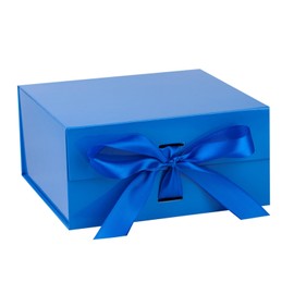 OEMVALATY Blue Gift Box,6x6x3 Inches Gift Boxes with Lids for Presents with Magnetic Closure and Ribbon for Wedding,Storage,Birthday