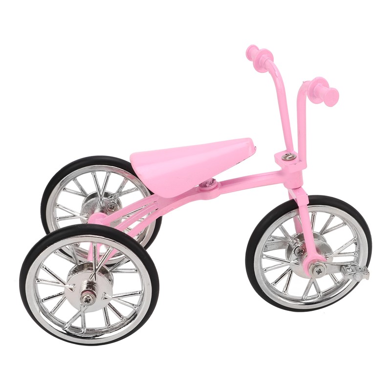Pink Look Toy Tricycle Model Simulated Design Tricycle Ornament Wear