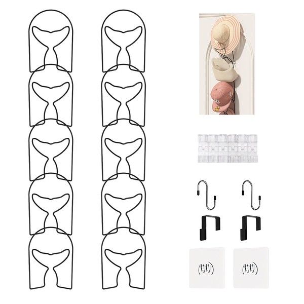 LINFIDITE 10 Pack Baseball Hat Rack Hanger Holder Organizer Multi