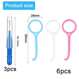 DHWEKU Aligner Removal Tool, 6 Pieces, Invisible Tooth Removal Aligner, Oral Corrector Retainer Remover for Invisible Braces, Oral Care, with 3 Cleaning Brushes