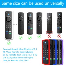 [2 Pack] Glowing Remote Cover for FS 4K Voice Remote case(ST TV Remote 2021(3rd Gen), TV Lite 2020,Voice Remote Lite (2nd Gen), 2018)(GBlueGPink)