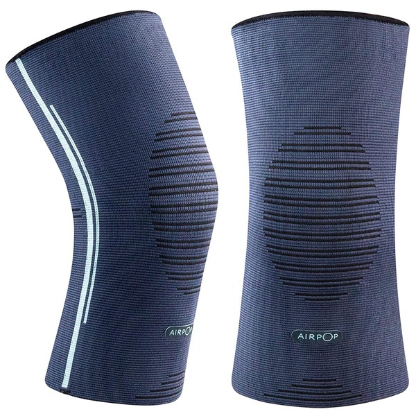 AIRPOP Anti-slip Knee Brace for Men Women – Knee Support, Knee Compression Sleeve Support 2 Pack, Medical Grade Knee Support, for Running , Dancing, Workout, Sports, Hiking - Blue, Large
