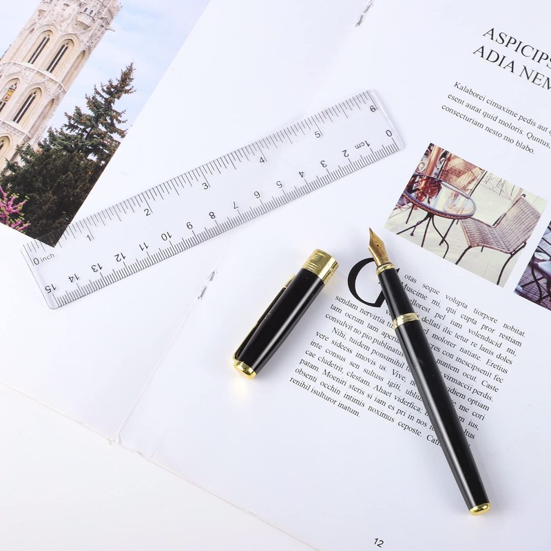 Pack of 6 15 cm Plastic Ruler, Transparent Ruler with