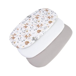 Medi Partners Set of 3 Fitted Sheets Pram 86 x 40 cm 100% Cotton Mattress Protector Baby