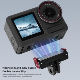 XUMIUZIY Soporte Adaptador Magnético para Action 5 Pro/Action 4 / Action 3 / Action 2, Adaptador de Liberación Rápida para Cámara de Acción con Adaptador de Conexión