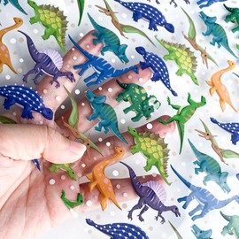 HYANG Dinosaur TPU Fabric Clear Jelly Vinyl Roll: 30cm x 135cm TPU Fabric For Making Handbags, Earrings, DIY Projects (Stegosaurus)