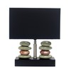 Elegant Designs LT1036-BLK Rectangular Dual Stacked Stone Ceramic Table Lamp,
