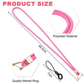 Vicloon Lanyard Neck Strap, Badge Lanyards, Neck Lanyard Neck Strap Badge Lanyards with Metal Key Rings and Lanyard Phone Ring Strap Detachable Lanyards for ID Badge Holder Keys Phone (Pink)