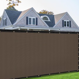 SHADEWIZ 7' x 9' Custom Size Brown Privacy Screen Fence Cover Heavy Duty Fencing Mesh with Zip Tie for Deck, Patio, Backyard, Outdoor Pool, Porch, Railing - We Can Make Custom Sizes