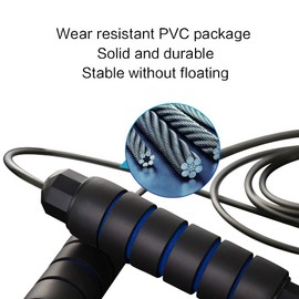 ALINOUHA JUMP_ROPE, Adjustable Length Skipping Rope for Fitness, Black, Memory Foam Grip, 243.84 cm, Exercise and Fitness Equipment