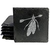 Spirit-Inspired Slate Coasters: Laser-Etched Feathers & Native American Arrow Design