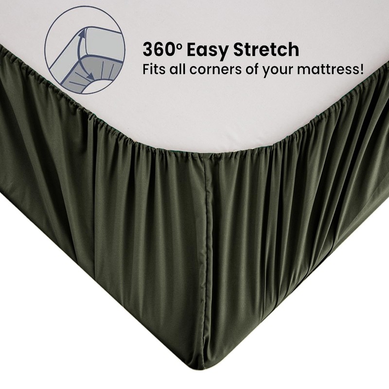 Soifox King Size Fitted Sheet Olive Green - Bed Sheets
