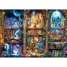 Chalzidar Enchanted Library Jigsaw Puzzles for Adults 1000 Pieces, Interlock Perfectly Letter on Back No Dust, Home Decor Birthday Party Puzzle Gift, 1:1 Poster Jigsaw Puzzles for Adults